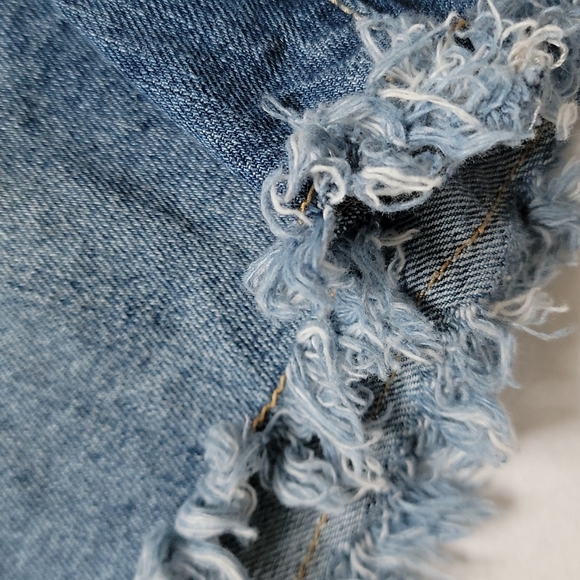 ALTER'D STATE Embroidered Trim Denim Jean Shorts Festival Frayed - Picture 4 of 10